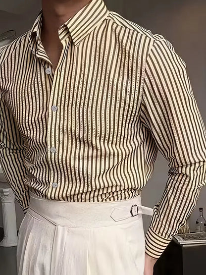 Casual shirt with vertical stripes