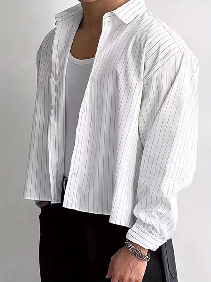 Casual shirt with vertical stripes