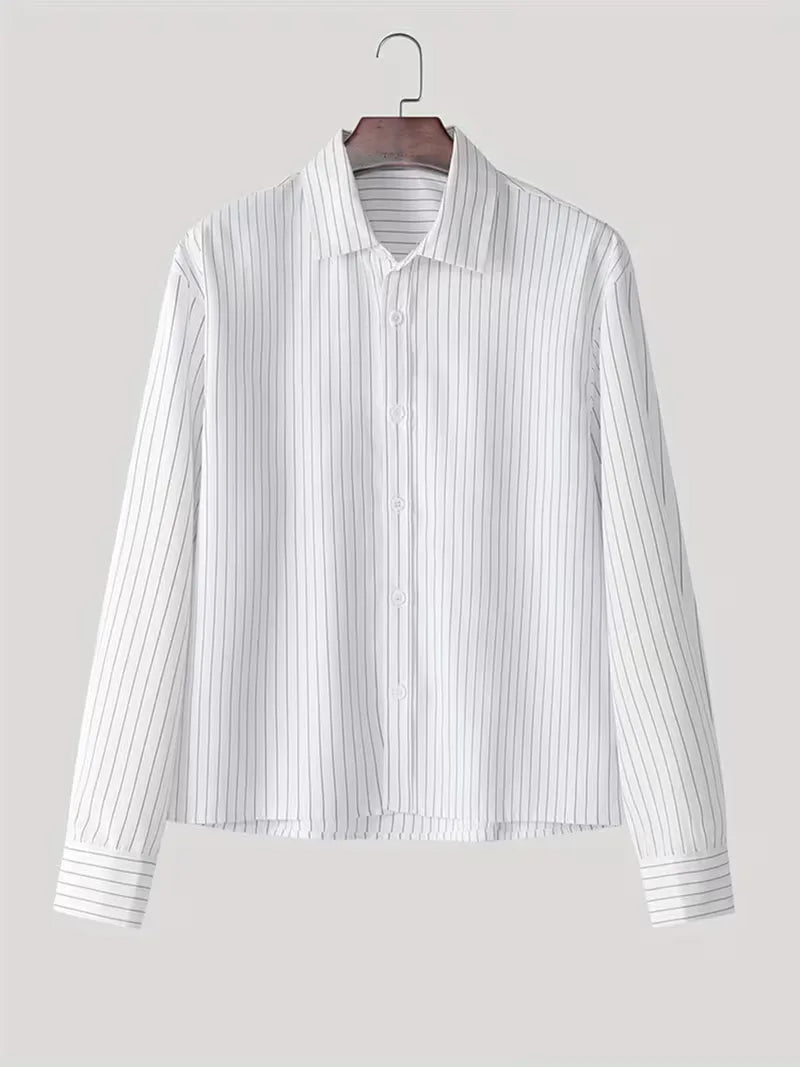 Casual shirt with vertical stripes