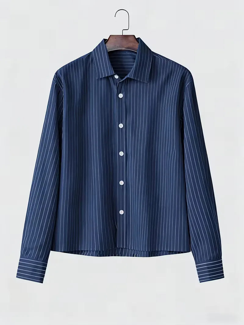 Casual shirt with vertical stripes