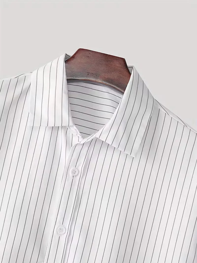 Casual shirt with vertical stripes