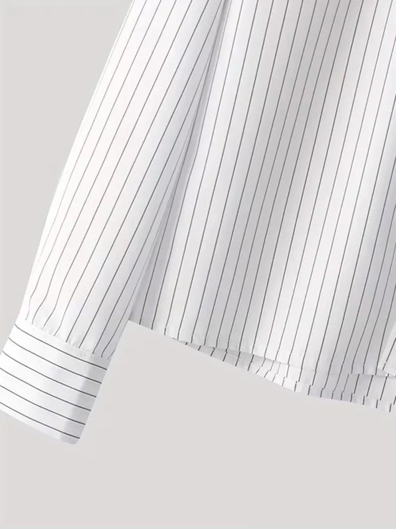 Casual shirt with vertical stripes