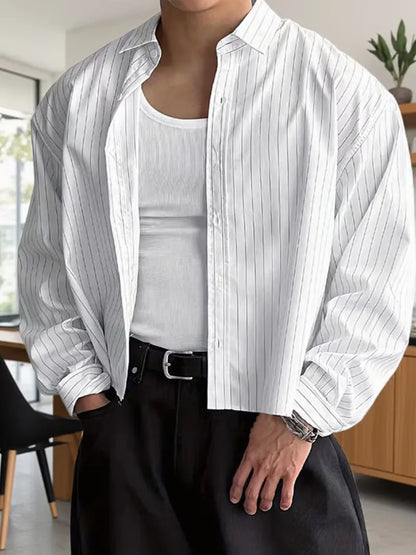 Casual shirt with vertical stripes