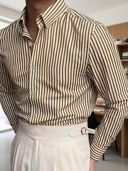 Casual shirt with vertical stripes