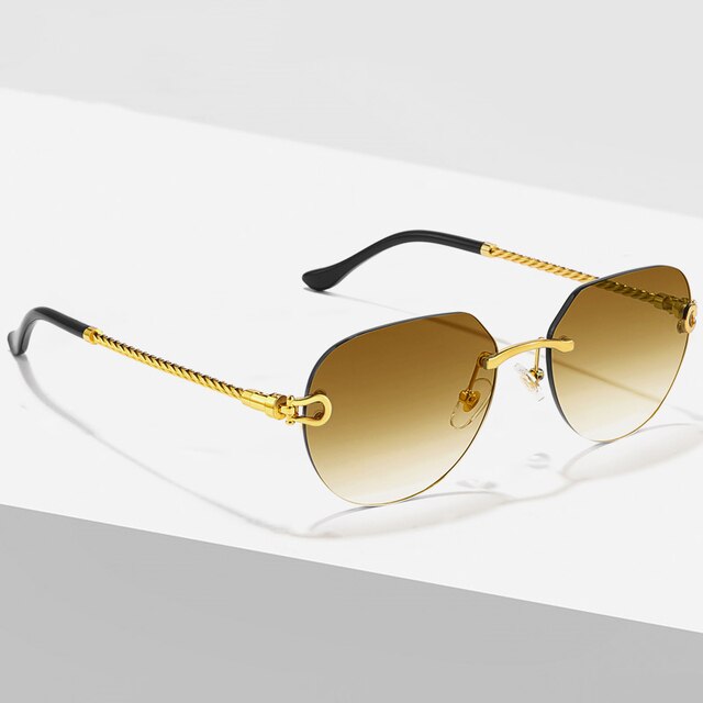 Ray - Rimless Square Sunglasses with Gradient Lens