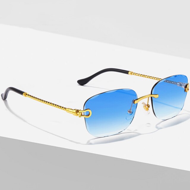 Ray - Rimless Square Sunglasses with Gradient Lens