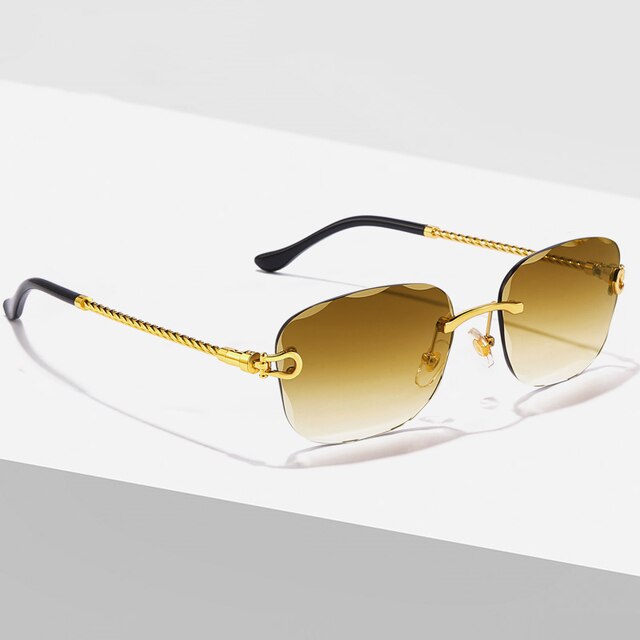Ray - Rimless Square Sunglasses with Gradient Lens