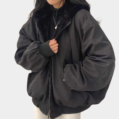 Celia - Oversized women's winter coat with fleece lining