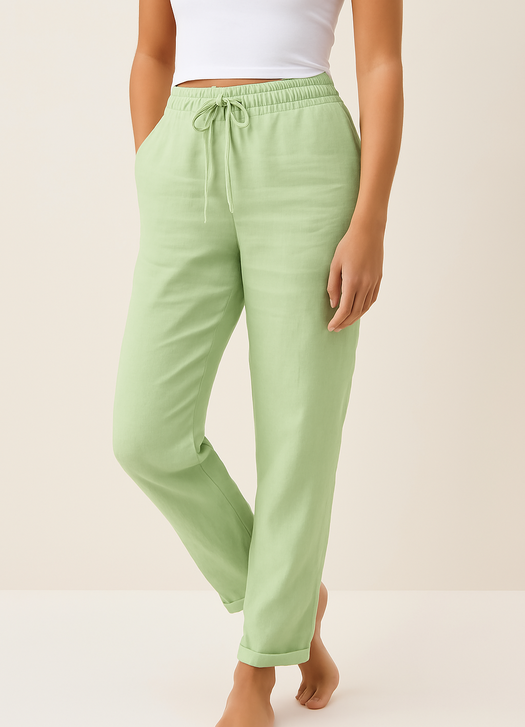 Lightweight Ladies' Trouser with Linen Blend