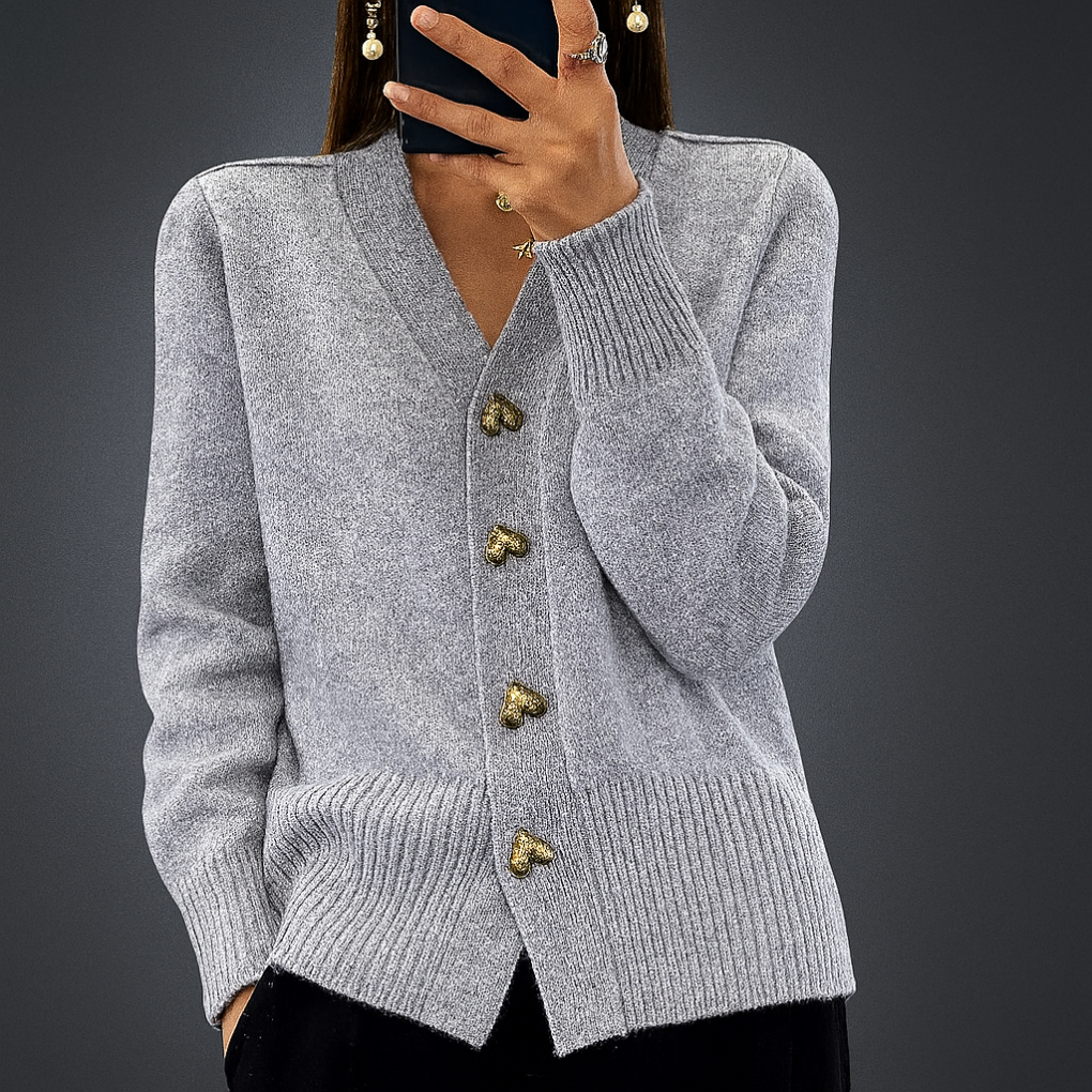 Cosy Knitted Cardigan with V-Neck