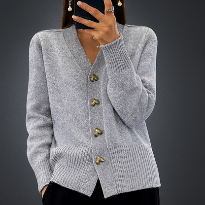 Cosy Knitted Cardigan with V-Neck