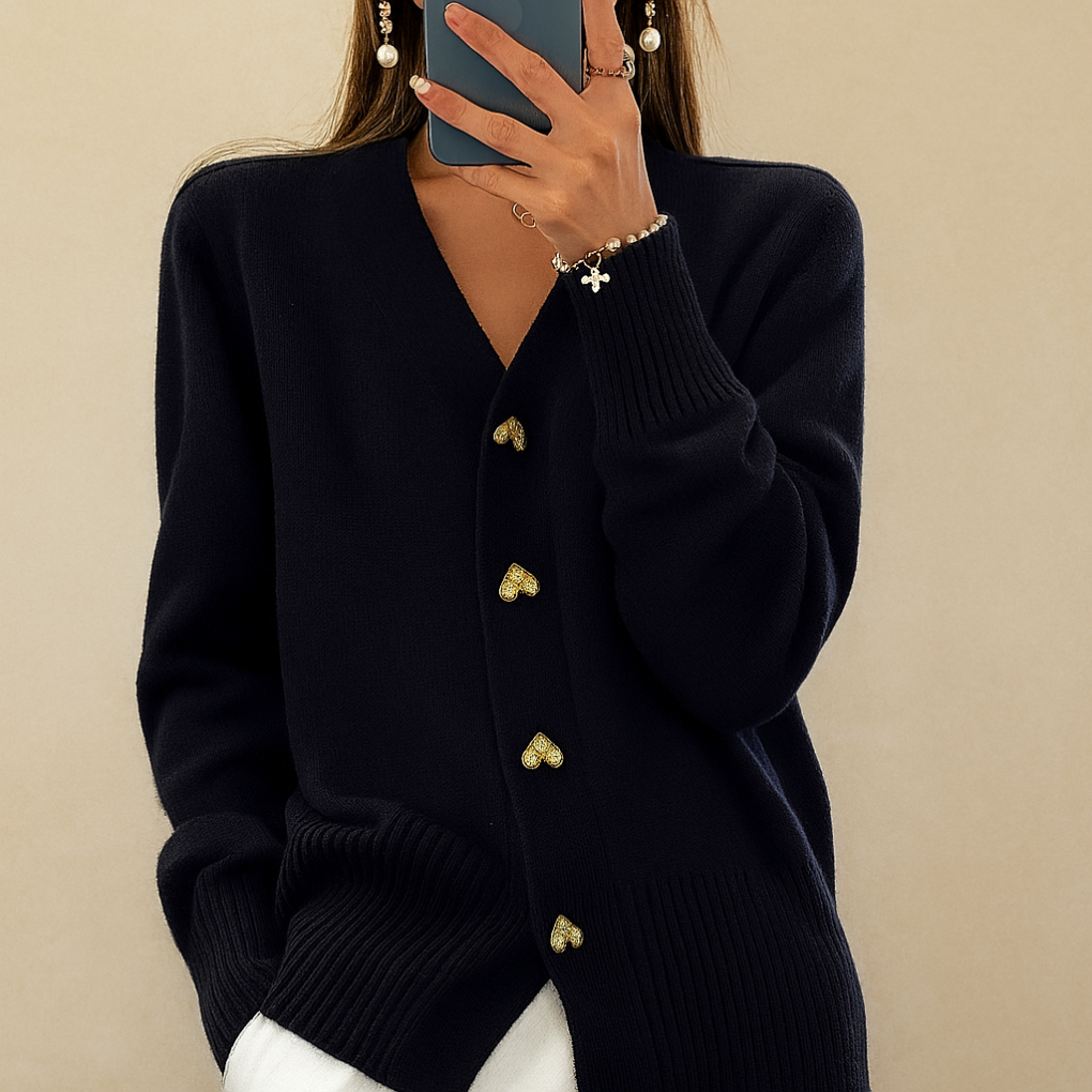 Cosy Knitted Cardigan with V-Neck
