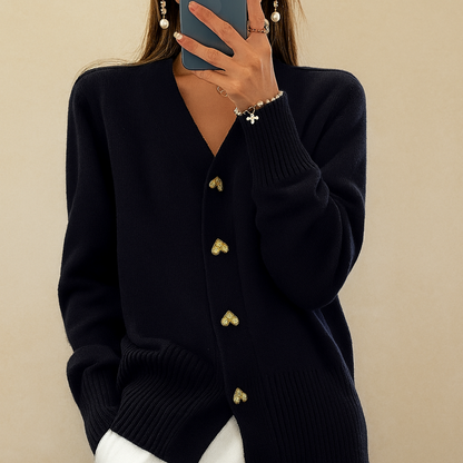 Cosy Knitted Cardigan with V-Neck