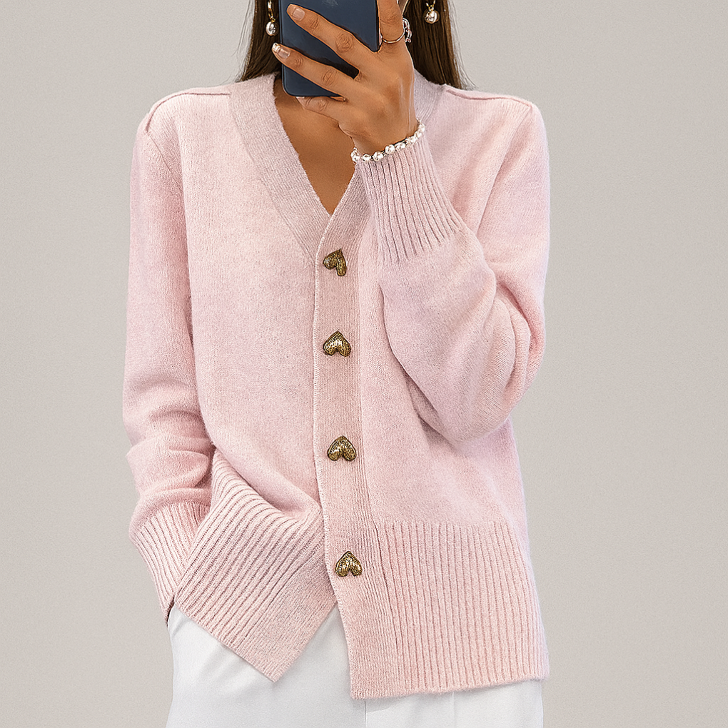 Cosy Knitted Cardigan with V-Neck