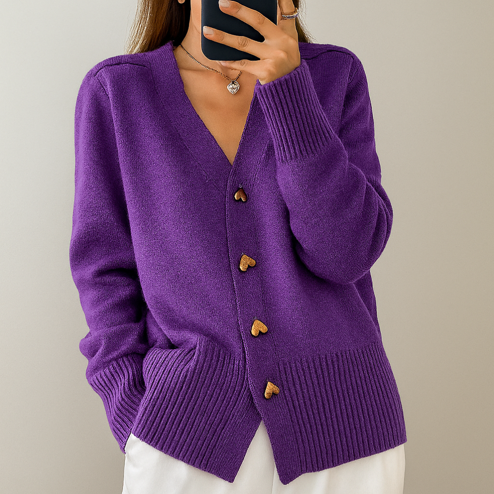 Cosy Knitted Cardigan with V-Neck