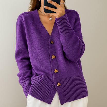 Cosy Knitted Cardigan with V-Neck