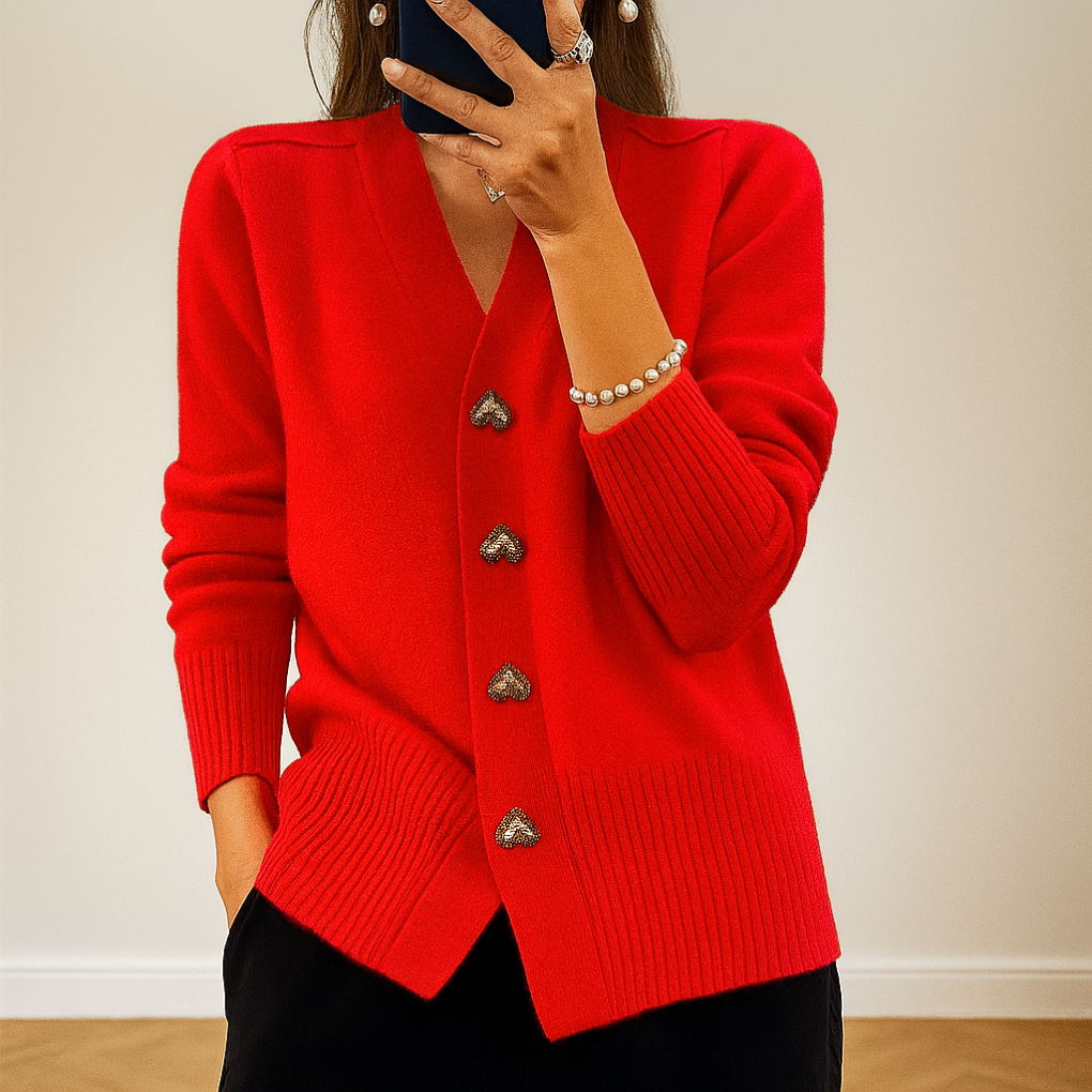 Cosy Knitted Cardigan with V-Neck