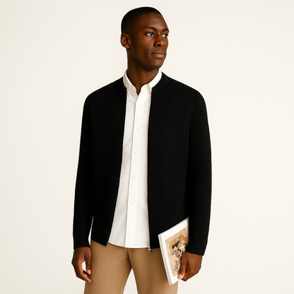 Men's Casual Knitted Zip Cardigan