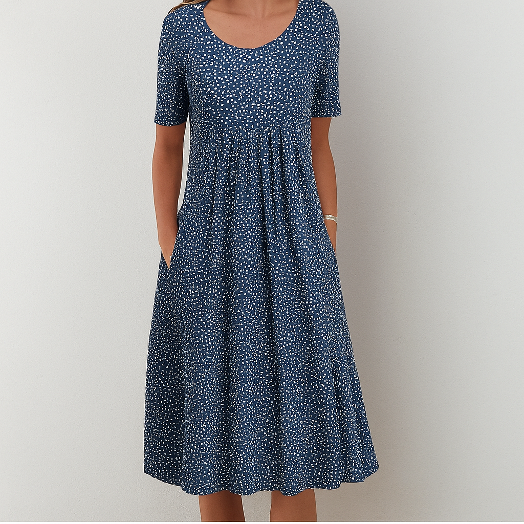 Effortless Vintage Summer Dress with Floral Ruffles