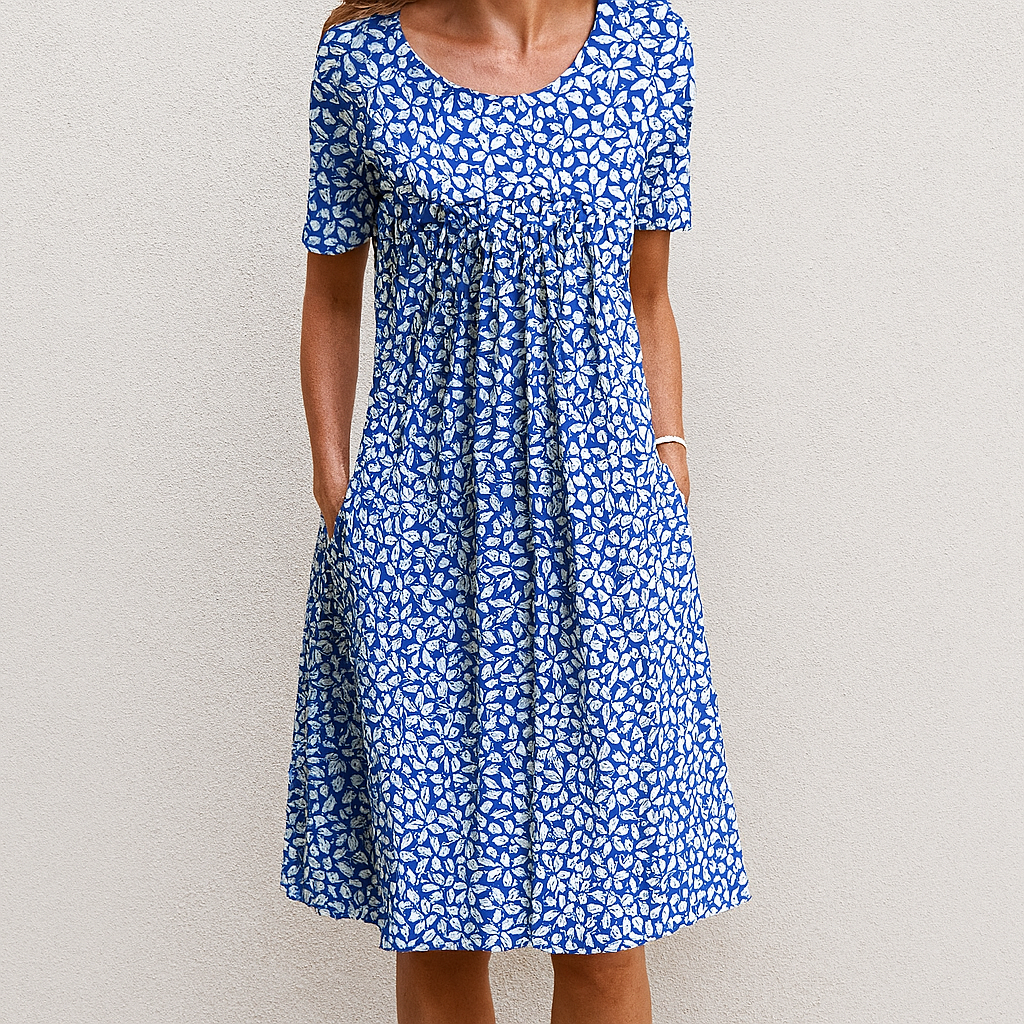 Effortless Vintage Summer Dress with Floral Ruffles