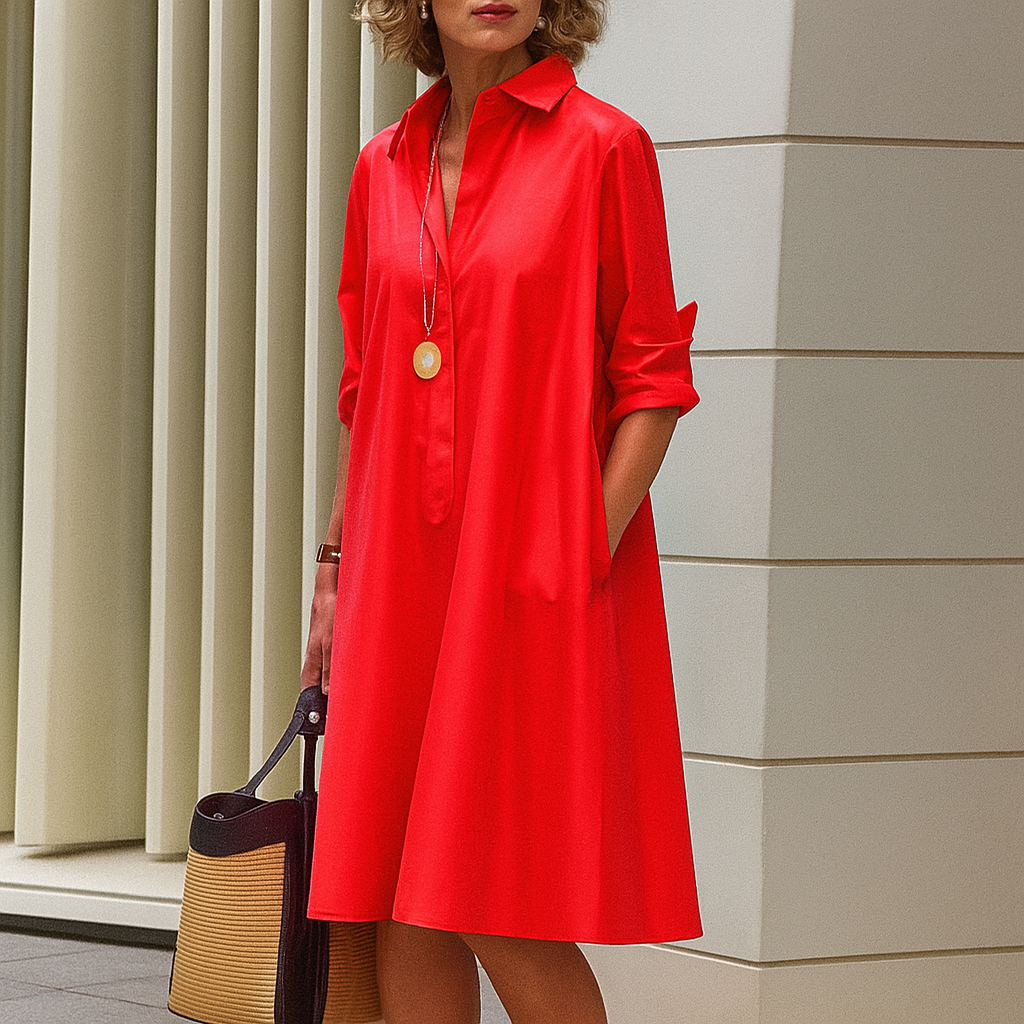 Estilo minimalista intemporal para um vestido de elegância descontraída