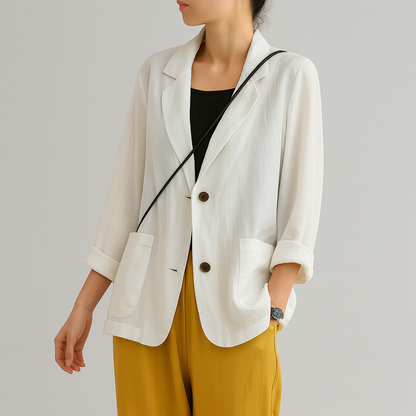 Relaxed Fit Blazer in Natural Fibres