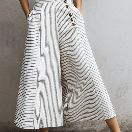 Pantalones de pierna ancha y cintura alta