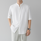Men's Long Sleeve Shirt with Mandarin Collar