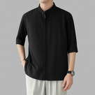 Men's Long Sleeve Shirt with Mandarin Collar