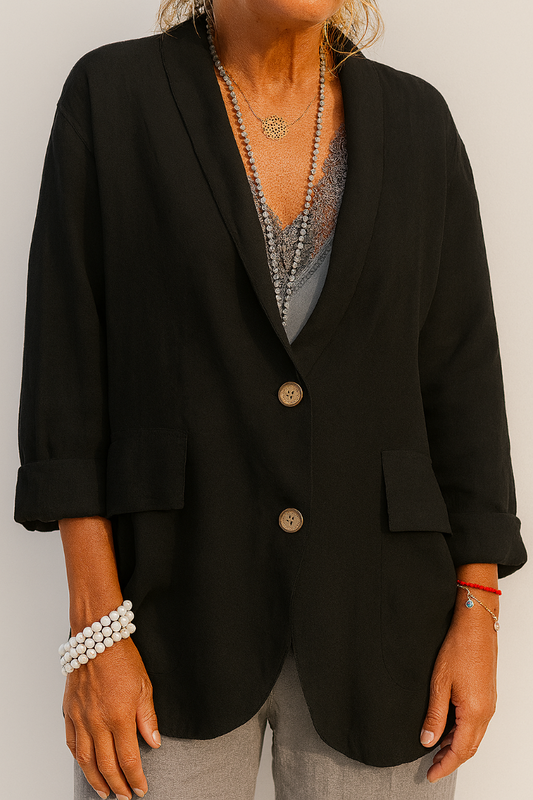 Blazer de lino para mujer con corte relajado
