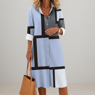 Ladies' Geometric Pattern Shirt Dress