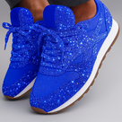 Glitrende sneakers med kraftig såle for damer