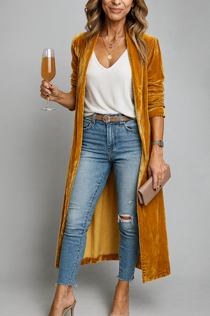 Long Fabric Coat for Women