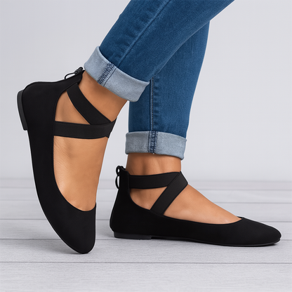 Bailarinas de ante con tiras elásticas
