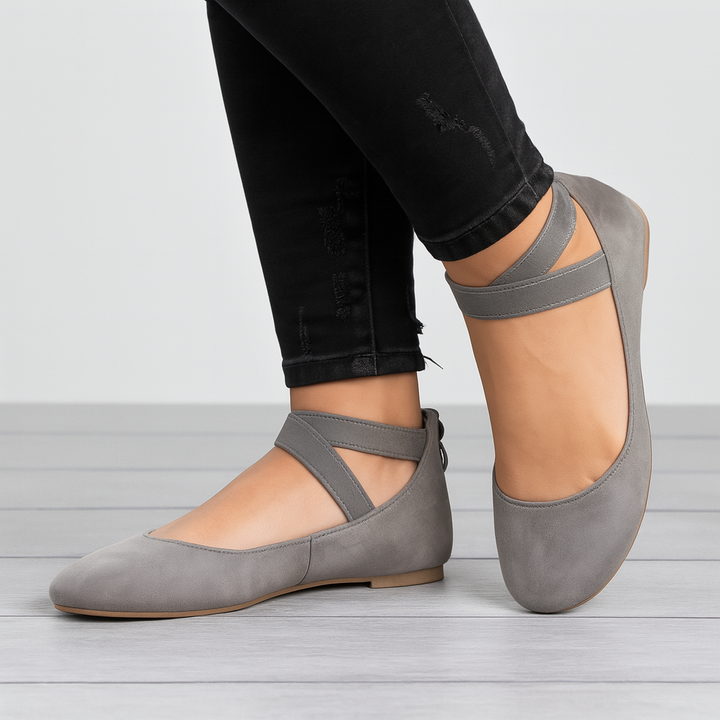 Bailarinas de ante con tiras elásticas