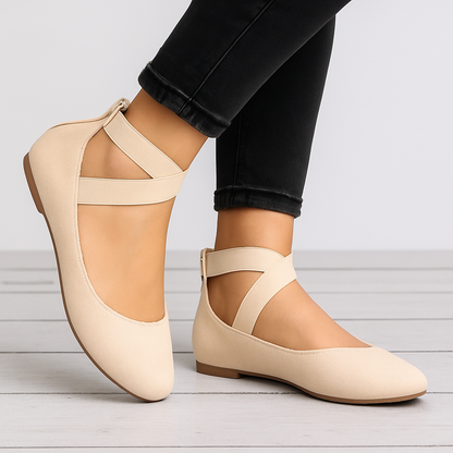 Bailarinas de ante con tiras elásticas