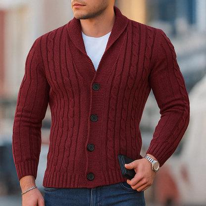 Cardigan classico da uomo in maglia calda