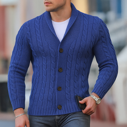 Cardigan classico da uomo in maglia calda