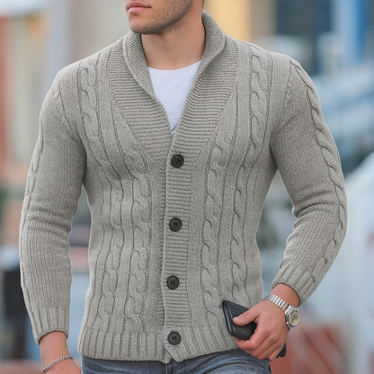 Cardigan classico da uomo in maglia calda