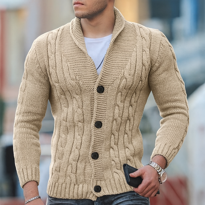 Cardigan classico da uomo in maglia calda