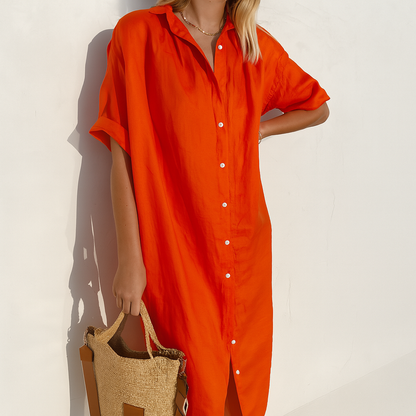 Vestito camicia da donna in lino
