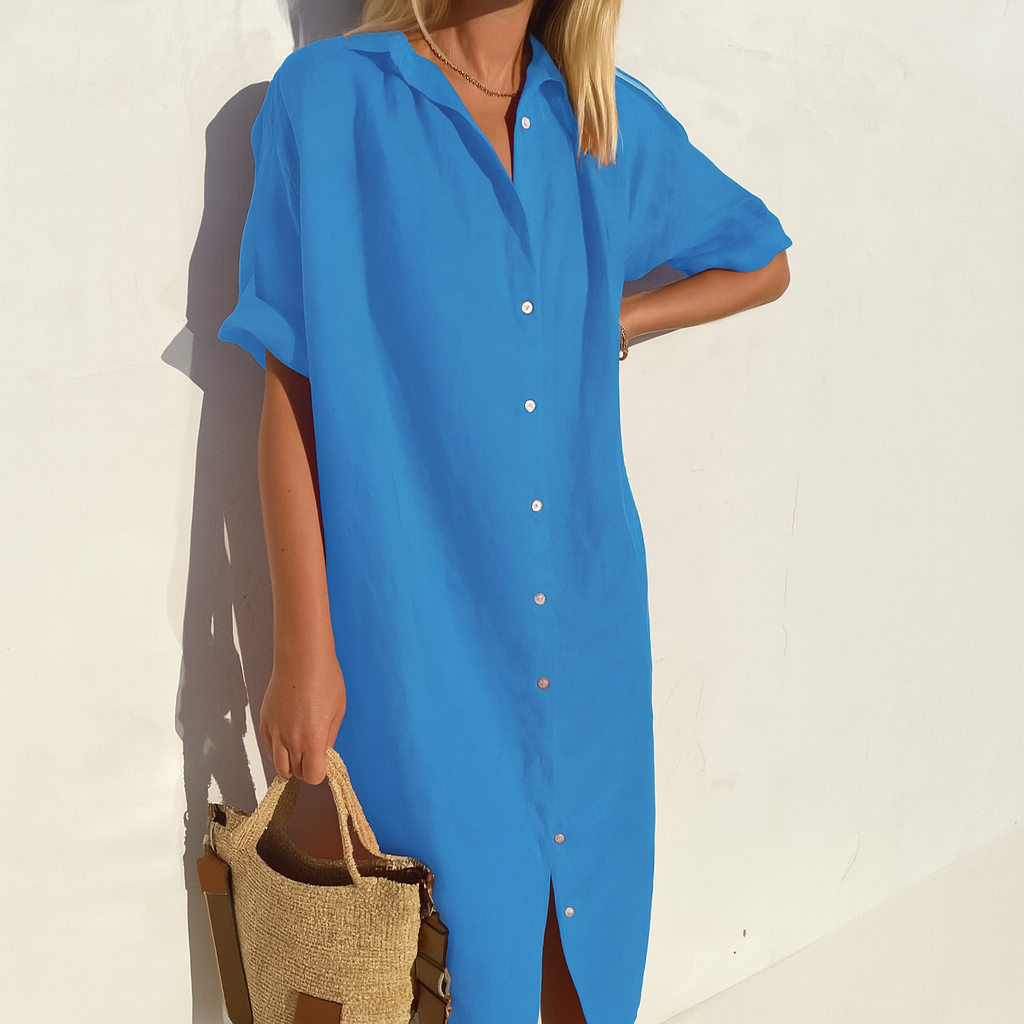 Vestito camicia da donna in lino