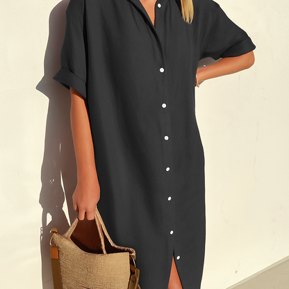 Vestito camicia da donna in lino