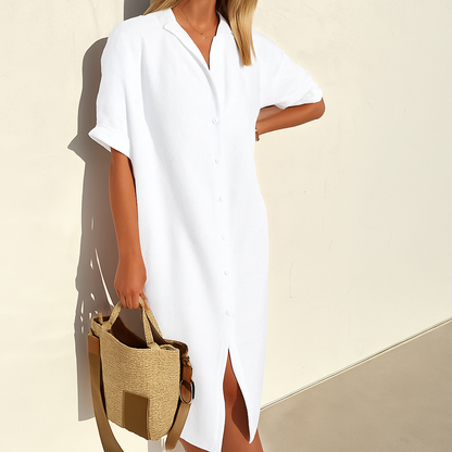 Vestito camicia da donna in lino