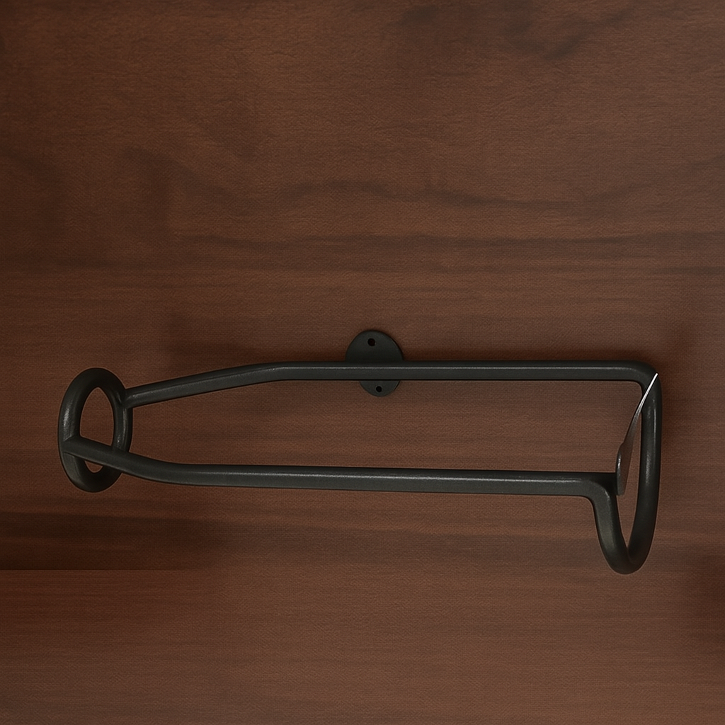 Set of 5 elegant wall-mounted iron wine racks