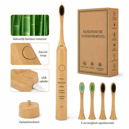 Sustainable Electric Toothbrush with Bamboo Brush Head