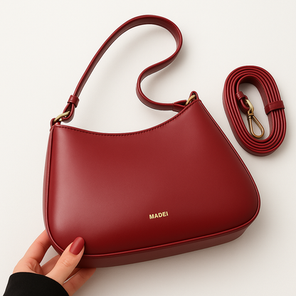 Bolso bandolera de cuero sintético con correa ajustable
