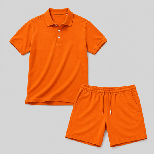 Men's Summer Sports Set – Polo & Shorts, Lightweight Comfort
