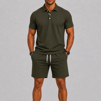 Men's Summer Sports Set – Polo & Shorts, Lightweight Comfort
