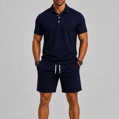 Men's Summer Sports Set – Polo & Shorts, Lightweight Comfort